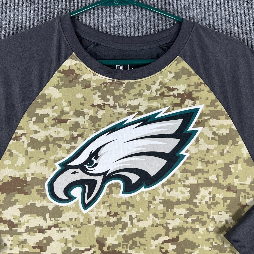 Philadelphia Eagles Shirt Womens Small 1/2 Sleeve Salute to Service Nike NFL